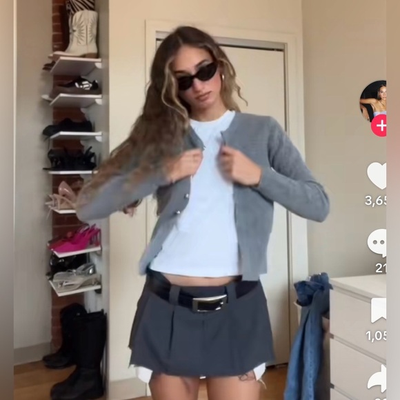 Zara grey minimalist silver bead button cardigan size small - Picture 12 of 12